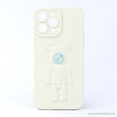 ỐP lưng IPHONE 13 PRO MAX hình nổi gấu đứng màu kem