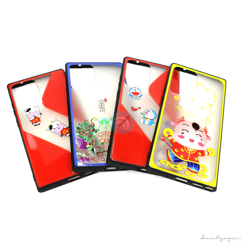 ỐP LƯNG ĐIỆN THOẠI SAMSUNG NOTE 20+ NHÁM HÌNH VIỀN MÀU