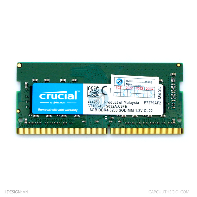 Ram CRUCIAL 16GB DDR4-3200 UDIMM CT16G4DFD832A - bh36t