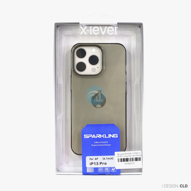 Ốp lưng IPHONE 13 PRO X-LEVEL cứng màu xám không gian