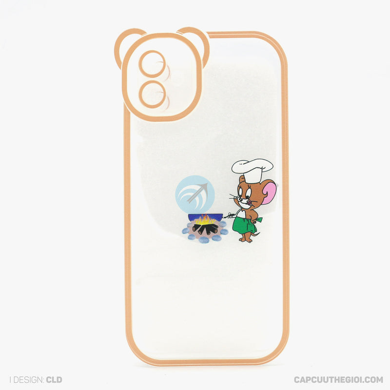 Ốp lưng IPHONE 11 6.1 lưng trong in hình cute có tai mèo