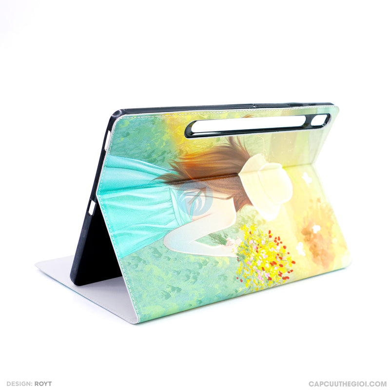 Bao da máy tình bảng SAMSUNG TAB S7 FE hình hộp vàng