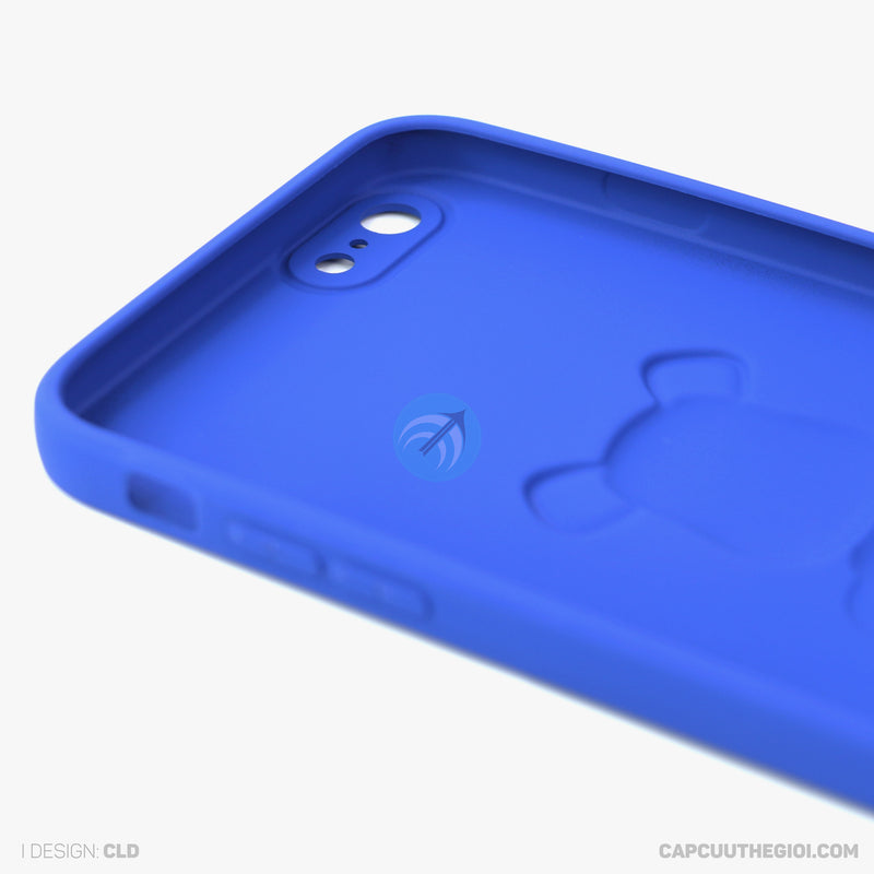 ỐP lưng IPHONE 6+/6S+ hình nổi gấu đứng màu xanh