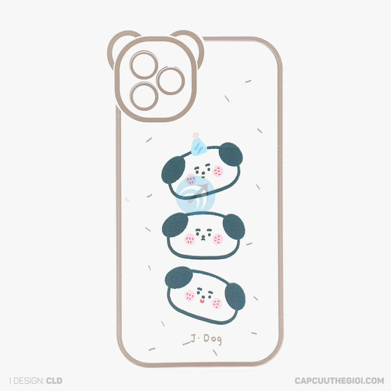 Ốp lưng IPHONE 11 PRO MAX lưng trong in hình cute có tai mèo