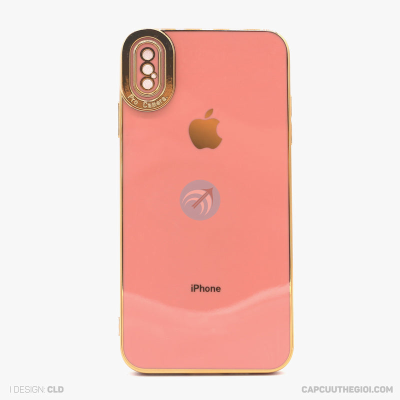 Ốp lưng IPHONE XS MAX silicon màu viền si có táo