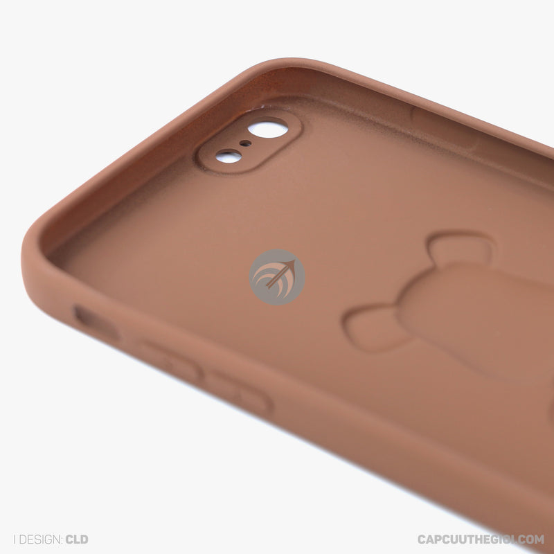 ỐP lưng IPHONE 6+/6S+ hình nổi gấu đứng màu nâu