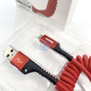 Cáp sạc điện thoại usb A to lightning 1 mét BASEUS xoắn đàn hồi (CALSR-09) bh03t điều kiện còn đủ bao bì