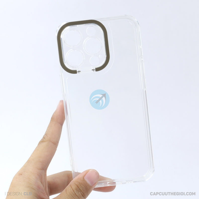 Ốp lưng IPHONE 13 PRO trong viền camera màu đen REALSKY