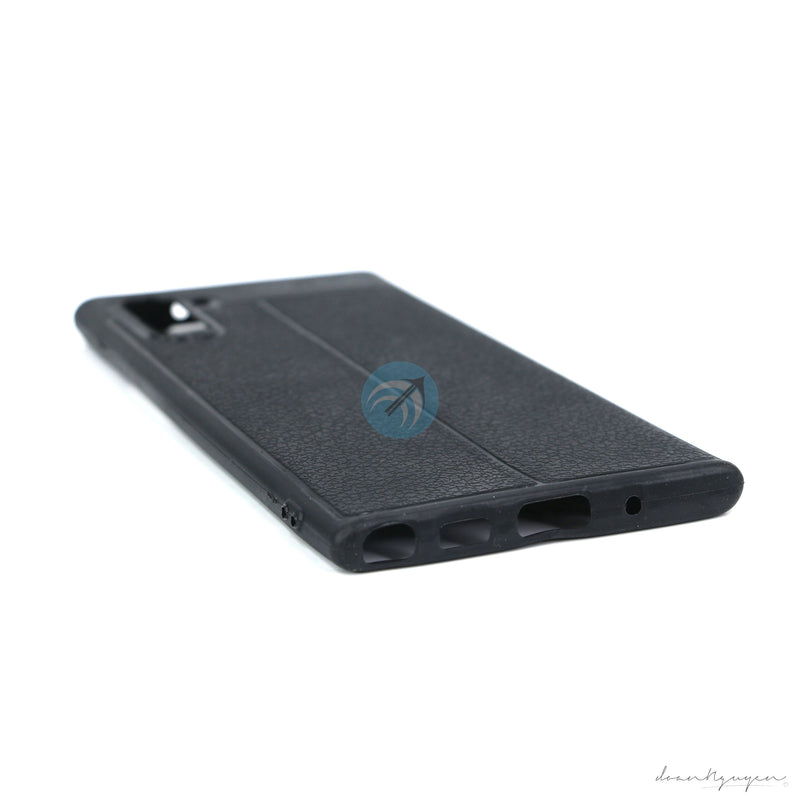 ỐP LƯNG DA ĐIỆN THOẠI SAMSUNG NOTE 10 AUTO DẺO ĐEN