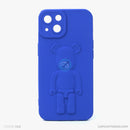 ỐP lưng IPHONE 13 6.1 hình nổi gấu đứng màu xanh