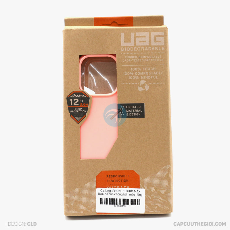 Ốp lưng IPHONE 13 PRO MAX UAG silicon chống bẩn màu hồng