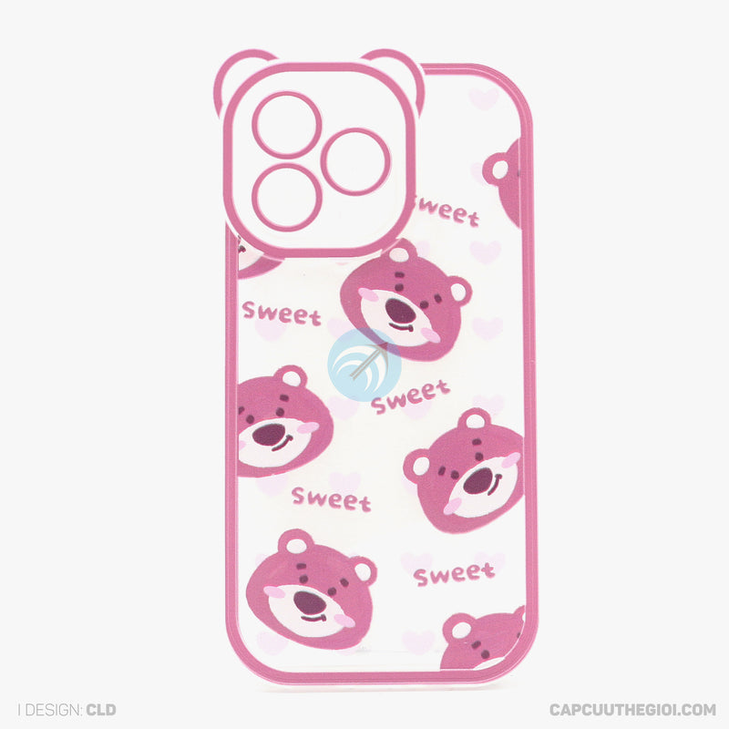 Ốp lưng IPHONE 13 PRO lưng trong in hình cute có tai mèo