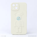 ỐP lưng IPHONE 13 6.1 hình nổi gấu đứng màu kem