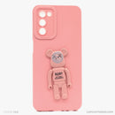 Ốp lưng OPPO A55 hình gấu nổi có giá đỡ silicon màu