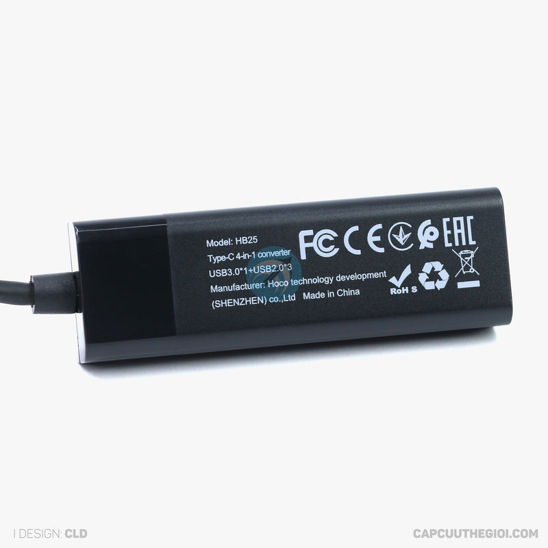 Bộ chia type C to usb A 3.0 x 1 + usb A 2.0 x 3 HOCO HB25 bh01t