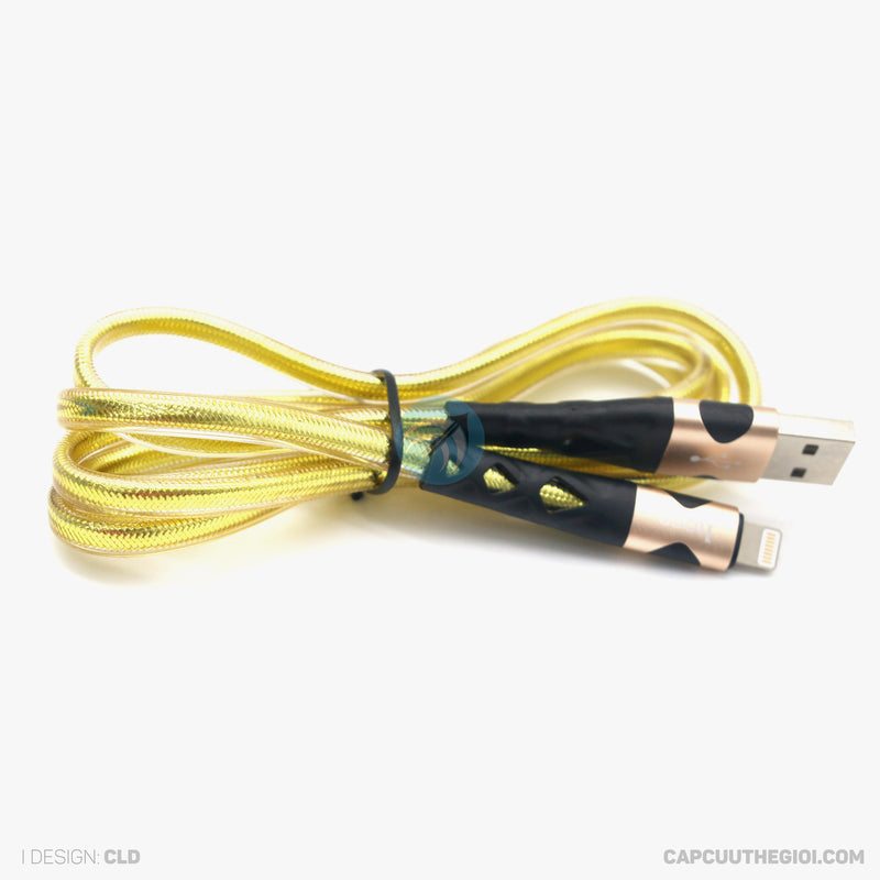 Cáp sạc usb A to lightning 2.4A 1,2 mét màu vàng HOCO U105 bao test 7 ngày