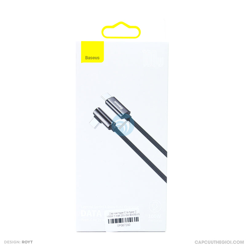 Cáp sạc type C to type C 100W 1 mét 20V-5A BASEUS CATCS-A bh03t