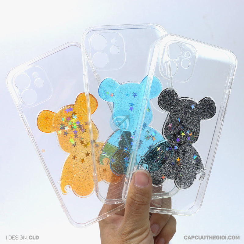 Ốp lưng IPHONE 12 6.1 trong hình gấu kim tuyến