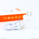 Bộ sạc lightning 2.4A 1 mét màu trắng HOCO C86 bh01t