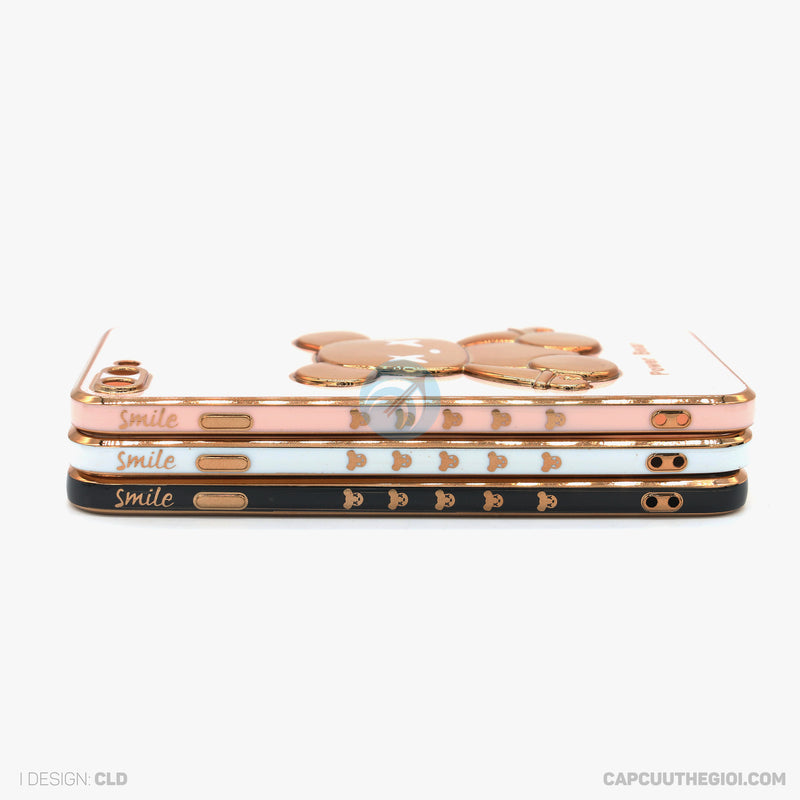Ốp lưng IPHONE 7+/8+ si viền màu hình gấu nổi
