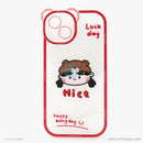 Ốp lưng IPHONE 13 6.1 lưng trong in hình cute có tai mèo