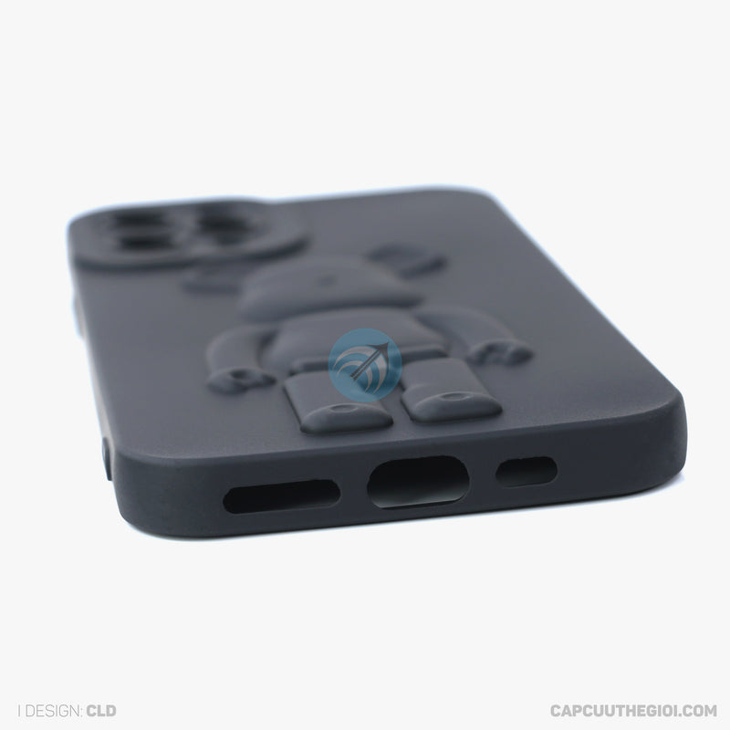 ỐP lưng IPHONE 11 PRO 5.8 hình nổi gấu đứng màu đen