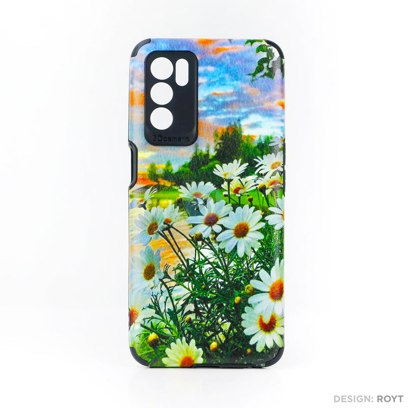 Ốp lưng OPPO A16 IMD da chống sốc hình hoa