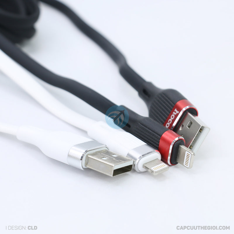 Cáp sạc usb A to lightning silcone 2.4A 1,2 mét HOCO U72 bh01t