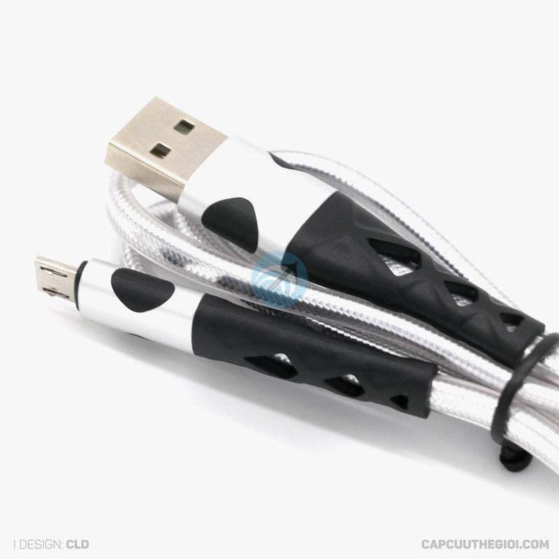 Cáp sạc usb A to micro 2.4A 1,2 mét màu xám HOCO U105 bao test 7 ngày