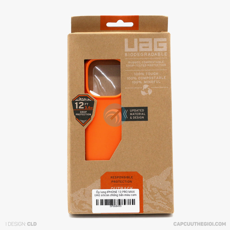 Ốp lưng IPHONE 13 PRO MAX UAG silicon chống bẩn màu cam