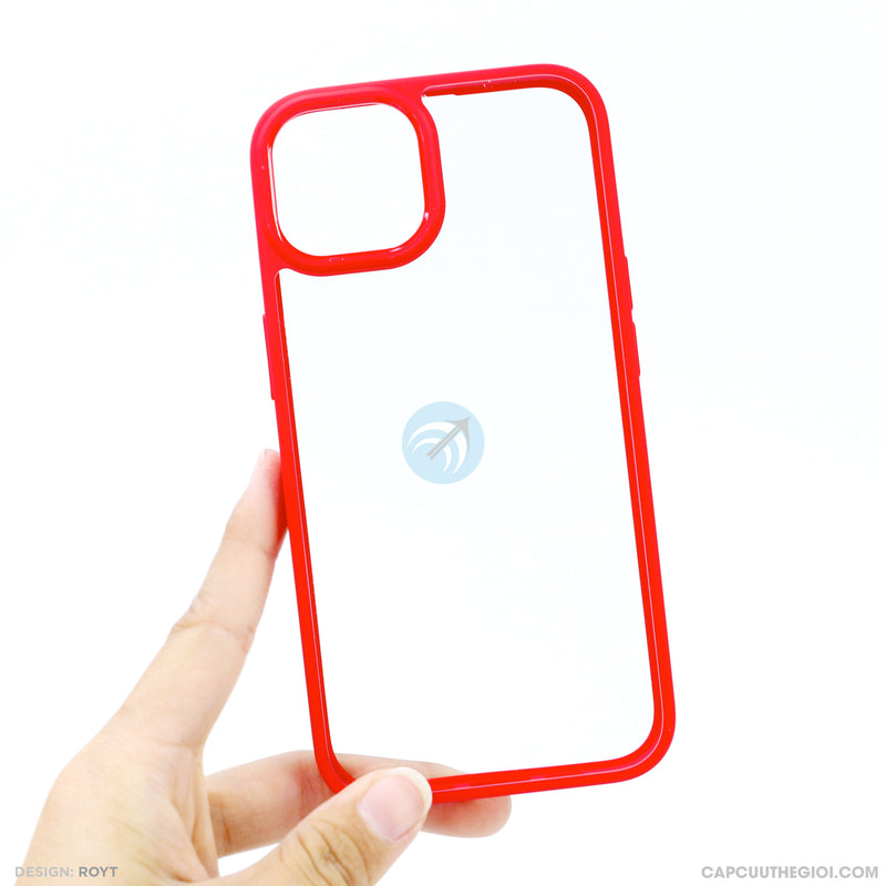 Ốp lưng IPHONE 13 6.1 lưng trong viền đỏ LIKGUS