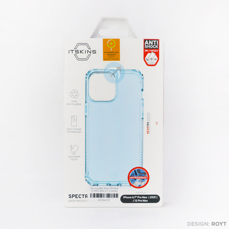 Ốp lưng điện thoại IPHONE 13 PRO MAX 6.7 ILSKINS SPECTRUM CLEAR ANTIMICROBIAL (AP2M-SPECM-LBLU)
