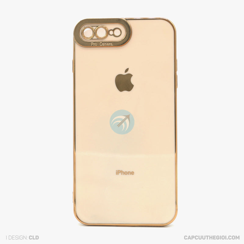 Ốp lưng IPHONE 7+/8+ silicon màu viền si có táo
