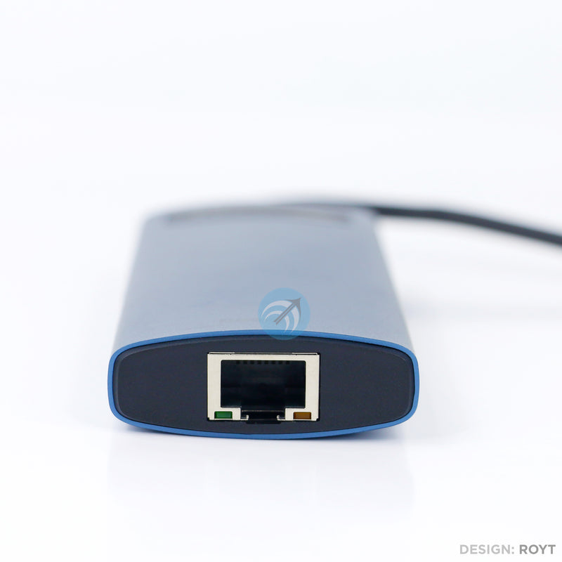 HUB chuyển BASEUS METAL GLEAM SERIES 8 in 1 (Type C / HDMI / SD / microSD / USB x 3/ Lan) blue (WKWG000103) bh03t