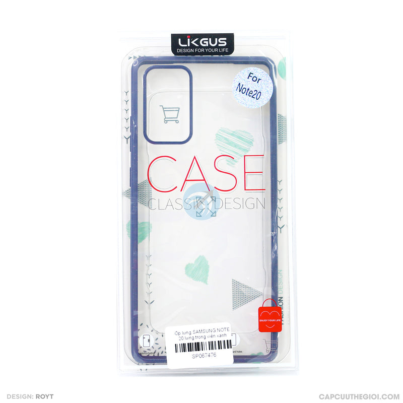 Ốp lưng SAMSUNG NOTE 20 lưng trong viền xanh dương LIKGUS